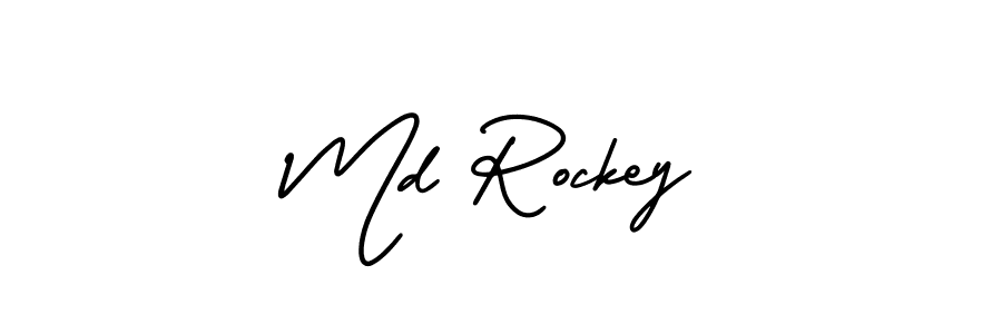AmerikaSignatureDemo-Regular is a professional signature style that is perfect for those who want to add a touch of class to their signature. It is also a great choice for those who want to make their signature more unique. Get Md Rockey name to fancy signature for free. Md Rockey signature style 3 images and pictures png