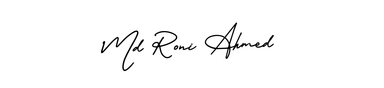 Make a beautiful signature design for name Md Roni Ahmed. With this signature (AmerikaSignatureDemo-Regular) style, you can create a handwritten signature for free. Md Roni Ahmed signature style 3 images and pictures png