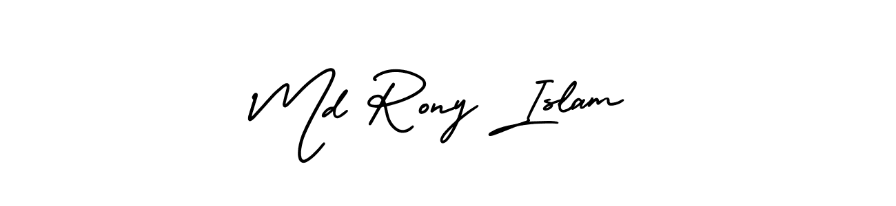 if you are searching for the best signature style for your name Md Rony Islam. so please give up your signature search. here we have designed multiple signature styles  using AmerikaSignatureDemo-Regular. Md Rony Islam signature style 3 images and pictures png