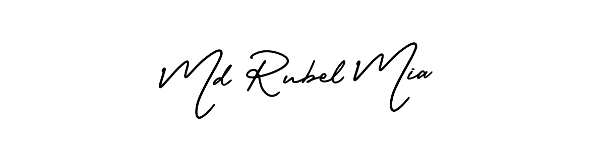 The best way (AmerikaSignatureDemo-Regular) to make a short signature is to pick only two or three words in your name. The name Md Rubel Mia include a total of six letters. For converting this name. Md Rubel Mia signature style 3 images and pictures png