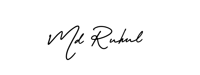 It looks lik you need a new signature style for name Md Ruhul. Design unique handwritten (AmerikaSignatureDemo-Regular) signature with our free signature maker in just a few clicks. Md Ruhul signature style 3 images and pictures png