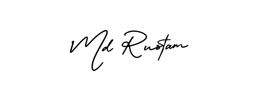 This is the best signature style for the Md Rustam name. Also you like these signature font (AmerikaSignatureDemo-Regular). Mix name signature. Md Rustam signature style 3 images and pictures png