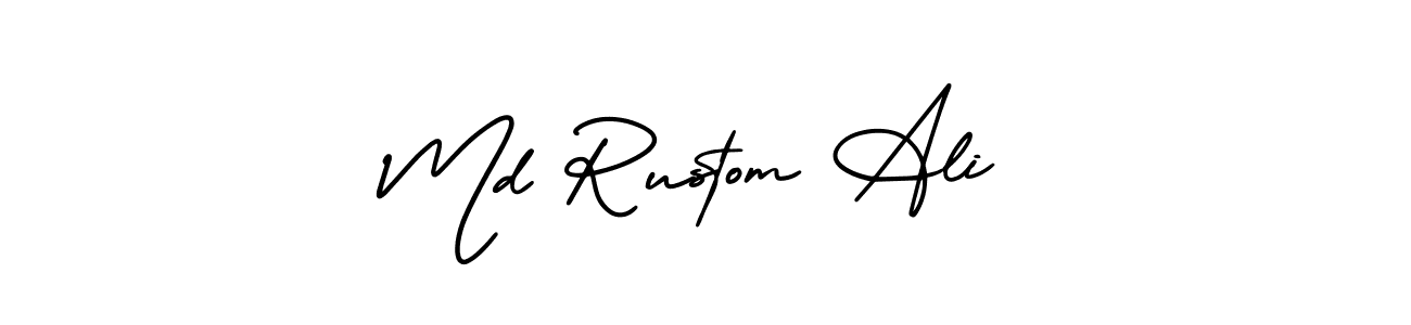 Md Rustom Ali stylish signature style. Best Handwritten Sign (AmerikaSignatureDemo-Regular) for my name. Handwritten Signature Collection Ideas for my name Md Rustom Ali. Md Rustom Ali signature style 3 images and pictures png