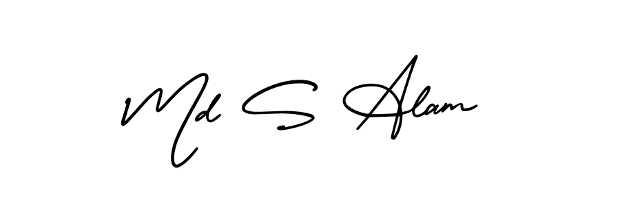 Md S Alam stylish signature style. Best Handwritten Sign (AmerikaSignatureDemo-Regular) for my name. Handwritten Signature Collection Ideas for my name Md S Alam. Md S Alam signature style 3 images and pictures png