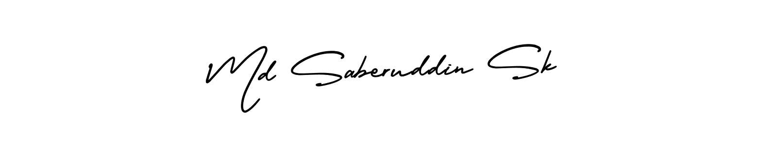 How to make Md Saberuddin Sk signature? AmerikaSignatureDemo-Regular is a professional autograph style. Create handwritten signature for Md Saberuddin Sk name. Md Saberuddin Sk signature style 3 images and pictures png
