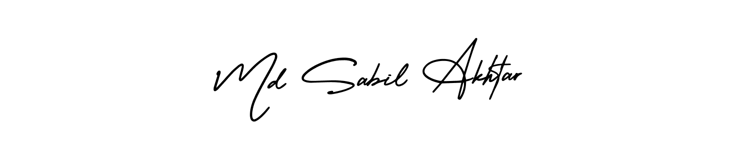 if you are searching for the best signature style for your name Md Sabil Akhtar. so please give up your signature search. here we have designed multiple signature styles  using AmerikaSignatureDemo-Regular. Md Sabil Akhtar signature style 3 images and pictures png