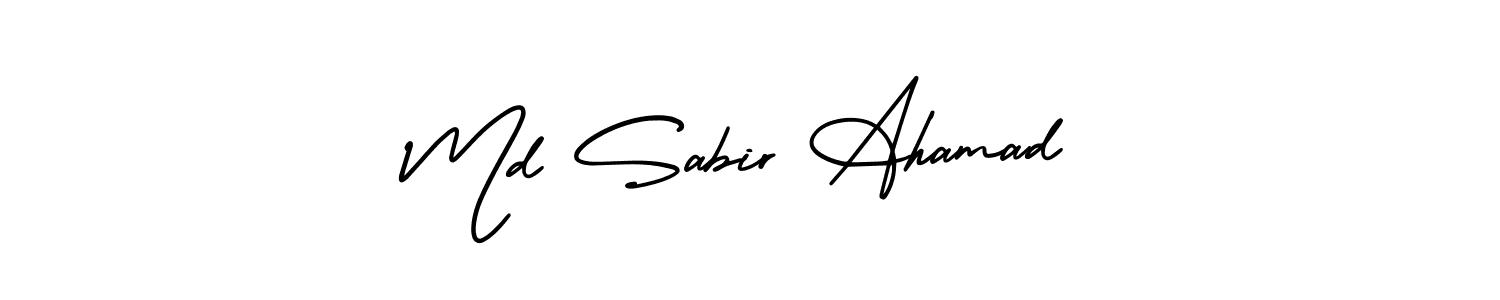 You should practise on your own different ways (AmerikaSignatureDemo-Regular) to write your name (Md Sabir Ahamad) in signature. don't let someone else do it for you. Md Sabir Ahamad signature style 3 images and pictures png