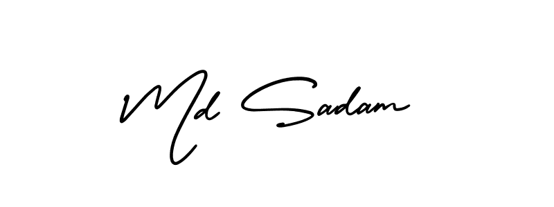 Md Sadam stylish signature style. Best Handwritten Sign (AmerikaSignatureDemo-Regular) for my name. Handwritten Signature Collection Ideas for my name Md Sadam. Md Sadam signature style 3 images and pictures png