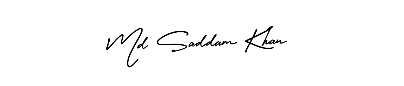 if you are searching for the best signature style for your name Md Saddam Khan. so please give up your signature search. here we have designed multiple signature styles  using AmerikaSignatureDemo-Regular. Md Saddam Khan signature style 3 images and pictures png