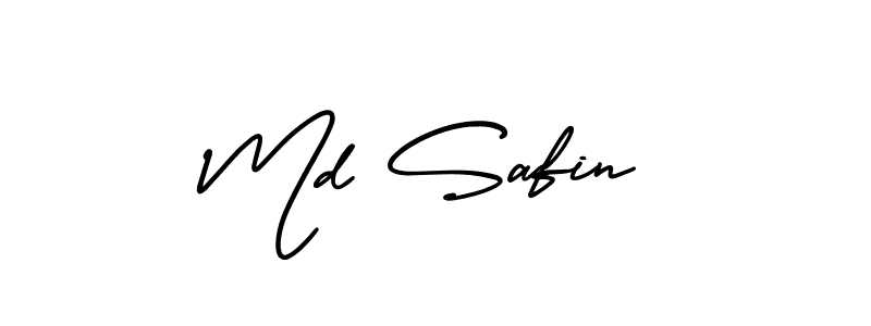 How to make Md Safin name signature. Use AmerikaSignatureDemo-Regular style for creating short signs online. This is the latest handwritten sign. Md Safin signature style 3 images and pictures png