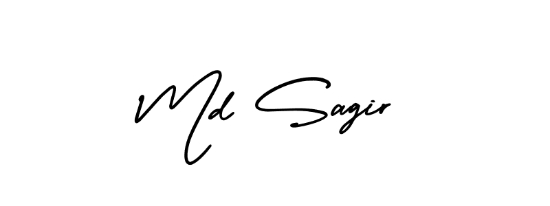 The best way (AmerikaSignatureDemo-Regular) to make a short signature is to pick only two or three words in your name. The name Md Sagir include a total of six letters. For converting this name. Md Sagir signature style 3 images and pictures png