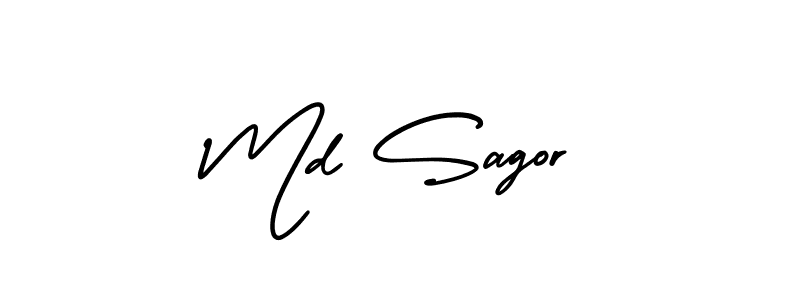 Create a beautiful signature design for name Md Sagor. With this signature (AmerikaSignatureDemo-Regular) fonts, you can make a handwritten signature for free. Md Sagor signature style 3 images and pictures png