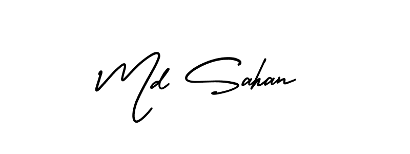 Make a beautiful signature design for name Md Sahan. With this signature (AmerikaSignatureDemo-Regular) style, you can create a handwritten signature for free. Md Sahan signature style 3 images and pictures png