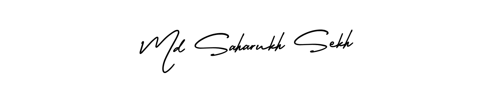You should practise on your own different ways (AmerikaSignatureDemo-Regular) to write your name (Md Saharukh Sekh) in signature. don't let someone else do it for you. Md Saharukh Sekh signature style 3 images and pictures png