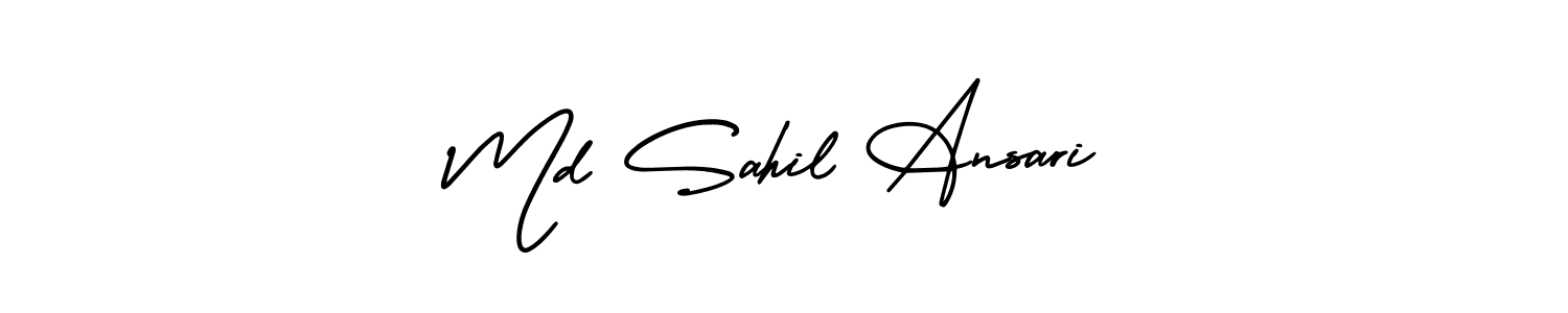 How to make Md Sahil Ansari signature? AmerikaSignatureDemo-Regular is a professional autograph style. Create handwritten signature for Md Sahil Ansari name. Md Sahil Ansari signature style 3 images and pictures png
