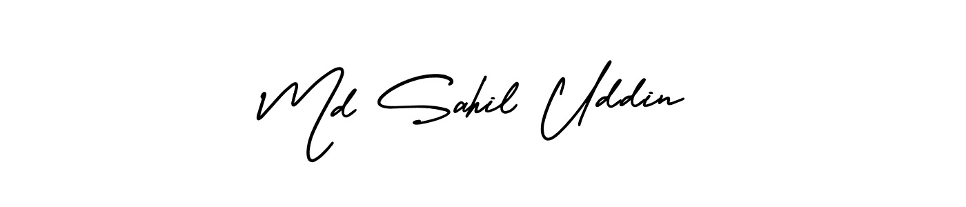 Make a beautiful signature design for name Md Sahil Uddin. With this signature (AmerikaSignatureDemo-Regular) style, you can create a handwritten signature for free. Md Sahil Uddin signature style 3 images and pictures png