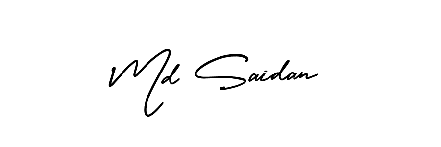 Make a beautiful signature design for name Md Saidan. With this signature (AmerikaSignatureDemo-Regular) style, you can create a handwritten signature for free. Md Saidan signature style 3 images and pictures png