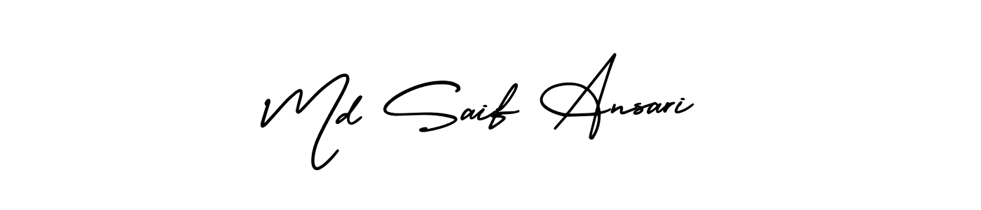 Md Saif Ansari stylish signature style. Best Handwritten Sign (AmerikaSignatureDemo-Regular) for my name. Handwritten Signature Collection Ideas for my name Md Saif Ansari. Md Saif Ansari signature style 3 images and pictures png