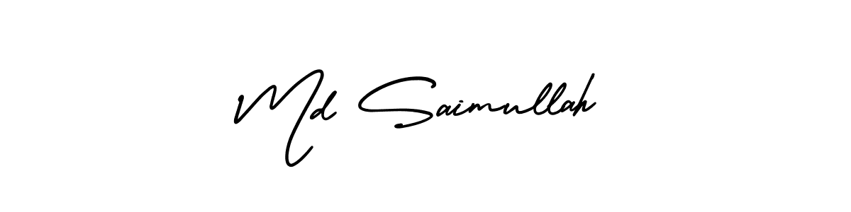 Create a beautiful signature design for name Md Saimullah. With this signature (AmerikaSignatureDemo-Regular) fonts, you can make a handwritten signature for free. Md Saimullah signature style 3 images and pictures png