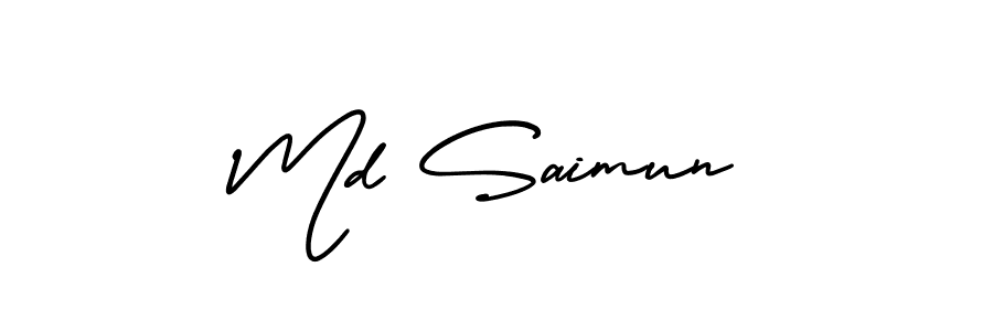 The best way (AmerikaSignatureDemo-Regular) to make a short signature is to pick only two or three words in your name. The name Md Saimun include a total of six letters. For converting this name. Md Saimun signature style 3 images and pictures png