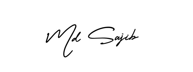 The best way (AmerikaSignatureDemo-Regular) to make a short signature is to pick only two or three words in your name. The name Md Sajib include a total of six letters. For converting this name. Md Sajib signature style 3 images and pictures png