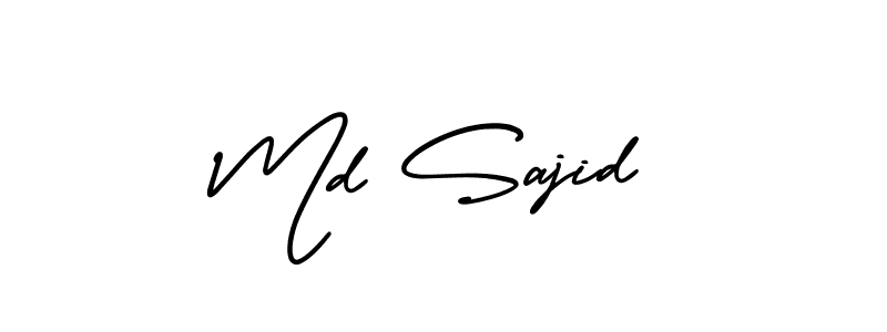 How to make Md Sajid name signature. Use AmerikaSignatureDemo-Regular style for creating short signs online. This is the latest handwritten sign. Md Sajid signature style 3 images and pictures png