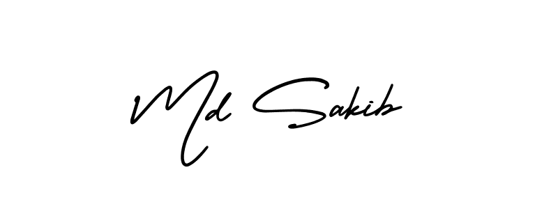 Make a beautiful signature design for name Md Sakib. With this signature (AmerikaSignatureDemo-Regular) style, you can create a handwritten signature for free. Md Sakib signature style 3 images and pictures png