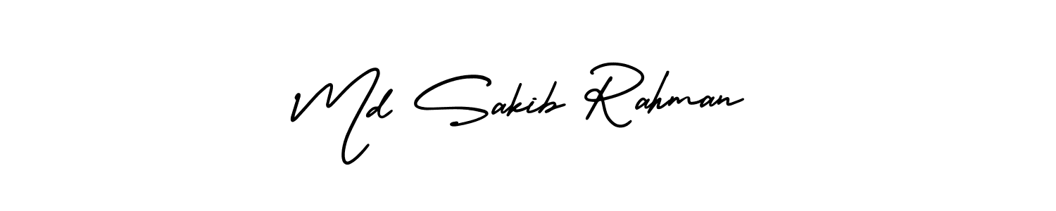 How to make Md Sakib Rahman name signature. Use AmerikaSignatureDemo-Regular style for creating short signs online. This is the latest handwritten sign. Md Sakib Rahman signature style 3 images and pictures png