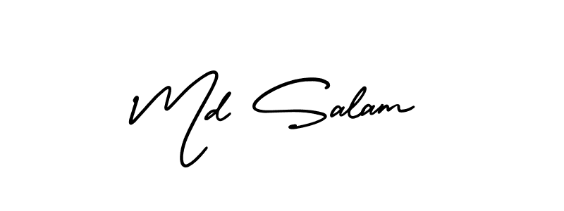 Md Salam stylish signature style. Best Handwritten Sign (AmerikaSignatureDemo-Regular) for my name. Handwritten Signature Collection Ideas for my name Md Salam. Md Salam signature style 3 images and pictures png