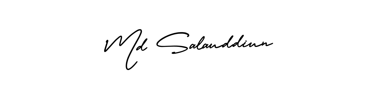 How to make Md Salauddiun name signature. Use AmerikaSignatureDemo-Regular style for creating short signs online. This is the latest handwritten sign. Md Salauddiun signature style 3 images and pictures png