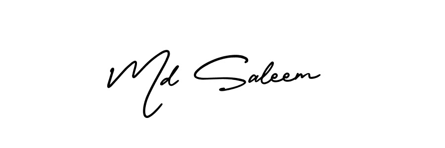 You should practise on your own different ways (AmerikaSignatureDemo-Regular) to write your name (Md Saleem) in signature. don't let someone else do it for you. Md Saleem signature style 3 images and pictures png