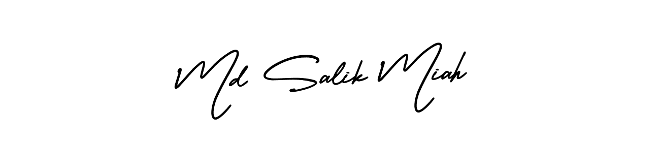 Create a beautiful signature design for name Md Salik Miah. With this signature (AmerikaSignatureDemo-Regular) fonts, you can make a handwritten signature for free. Md Salik Miah signature style 3 images and pictures png