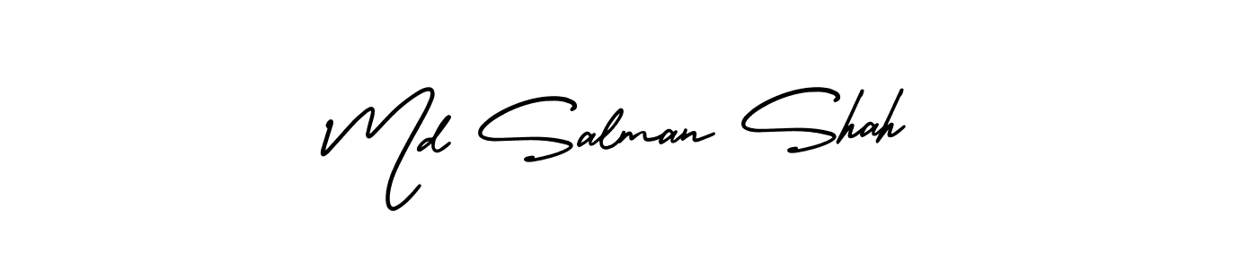 How to Draw Md Salman Shah signature style? AmerikaSignatureDemo-Regular is a latest design signature styles for name Md Salman Shah. Md Salman Shah signature style 3 images and pictures png