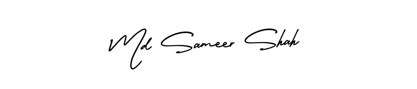 The best way (AmerikaSignatureDemo-Regular) to make a short signature is to pick only two or three words in your name. The name Md Sameer Shah include a total of six letters. For converting this name. Md Sameer Shah signature style 3 images and pictures png