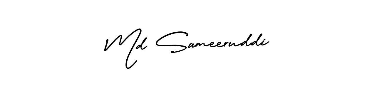 How to make Md Sameeruddi name signature. Use AmerikaSignatureDemo-Regular style for creating short signs online. This is the latest handwritten sign. Md Sameeruddi signature style 3 images and pictures png