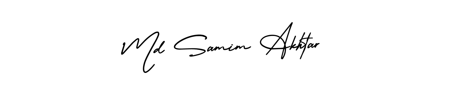 if you are searching for the best signature style for your name Md Samim Akhtar. so please give up your signature search. here we have designed multiple signature styles  using AmerikaSignatureDemo-Regular. Md Samim Akhtar signature style 3 images and pictures png