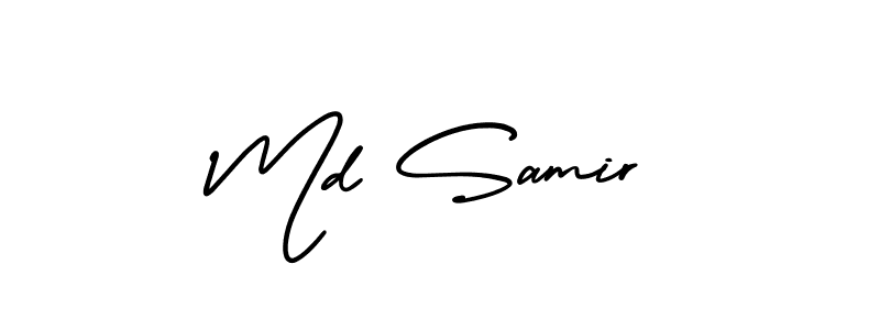 How to make Md Samir name signature. Use AmerikaSignatureDemo-Regular style for creating short signs online. This is the latest handwritten sign. Md Samir signature style 3 images and pictures png