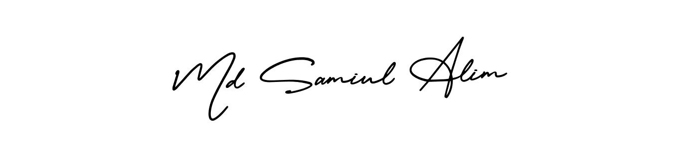 See photos of Md Samiul Alim official signature by Spectra . Check more albums & portfolios. Read reviews & check more about AmerikaSignatureDemo-Regular font. Md Samiul Alim signature style 3 images and pictures png