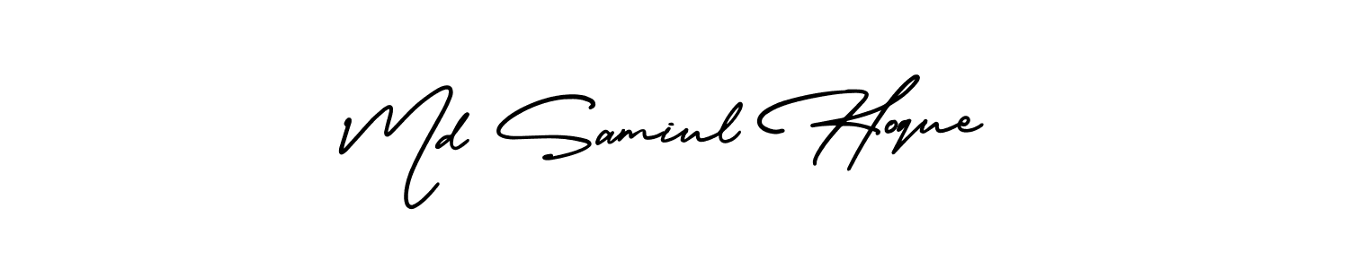How to make Md Samiul Hoque name signature. Use AmerikaSignatureDemo-Regular style for creating short signs online. This is the latest handwritten sign. Md Samiul Hoque signature style 3 images and pictures png