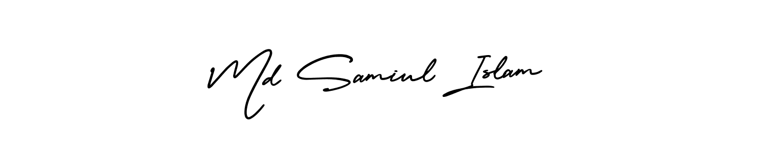 See photos of Md Samiul Islam official signature by Spectra . Check more albums & portfolios. Read reviews & check more about AmerikaSignatureDemo-Regular font. Md Samiul Islam signature style 3 images and pictures png