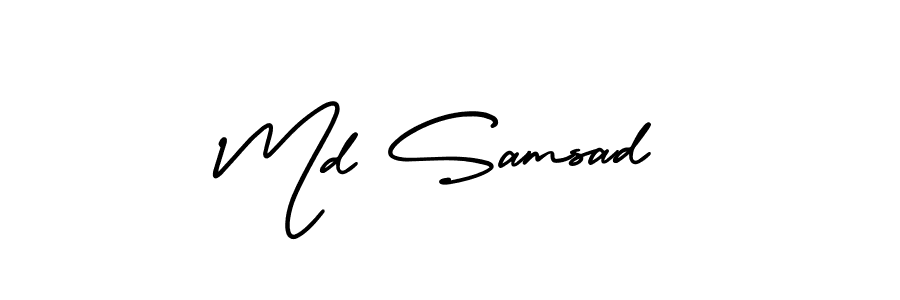 Create a beautiful signature design for name Md Samsad. With this signature (AmerikaSignatureDemo-Regular) fonts, you can make a handwritten signature for free. Md Samsad signature style 3 images and pictures png