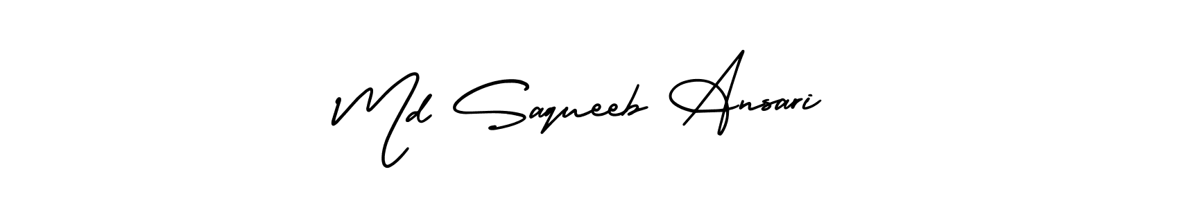 Design your own signature with our free online signature maker. With this signature software, you can create a handwritten (AmerikaSignatureDemo-Regular) signature for name Md Saqueeb Ansari. Md Saqueeb Ansari signature style 3 images and pictures png