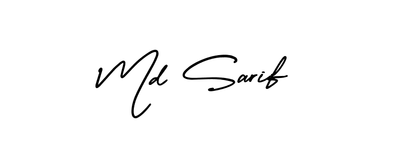 The best way (AmerikaSignatureDemo-Regular) to make a short signature is to pick only two or three words in your name. The name Md Sarif include a total of six letters. For converting this name. Md Sarif signature style 3 images and pictures png