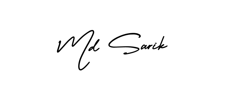 Check out images of Autograph of Md Sarik name. Actor Md Sarik Signature Style. AmerikaSignatureDemo-Regular is a professional sign style online. Md Sarik signature style 3 images and pictures png