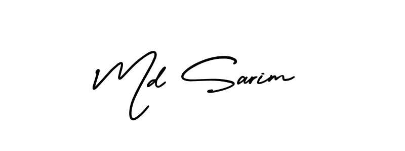 Make a beautiful signature design for name Md Sarim. With this signature (AmerikaSignatureDemo-Regular) style, you can create a handwritten signature for free. Md Sarim signature style 3 images and pictures png