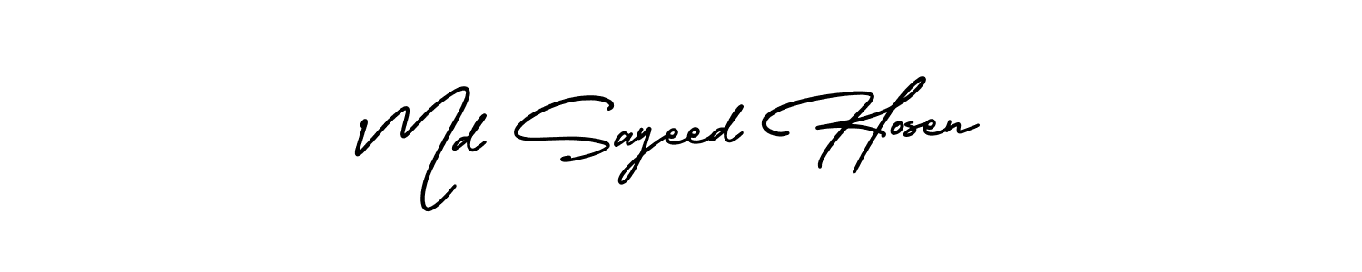 You should practise on your own different ways (AmerikaSignatureDemo-Regular) to write your name (Md Sayeed Hosen) in signature. don't let someone else do it for you. Md Sayeed Hosen signature style 3 images and pictures png