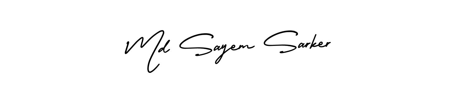 Md Sayem Sarker stylish signature style. Best Handwritten Sign (AmerikaSignatureDemo-Regular) for my name. Handwritten Signature Collection Ideas for my name Md Sayem Sarker. Md Sayem Sarker signature style 3 images and pictures png