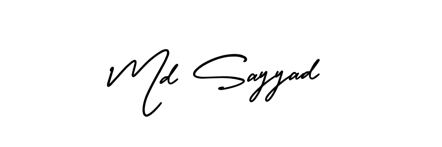 This is the best signature style for the Md Sayyad name. Also you like these signature font (AmerikaSignatureDemo-Regular). Mix name signature. Md Sayyad signature style 3 images and pictures png