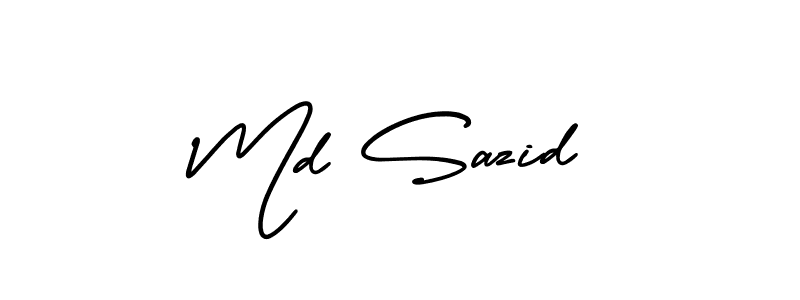 This is the best signature style for the Md Sazid name. Also you like these signature font (AmerikaSignatureDemo-Regular). Mix name signature. Md Sazid signature style 3 images and pictures png