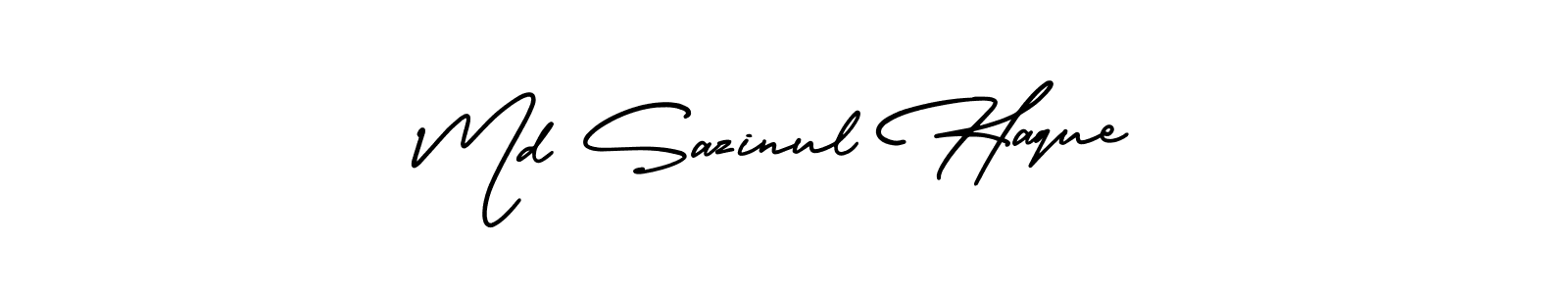 How to make Md Sazinul Haque signature? AmerikaSignatureDemo-Regular is a professional autograph style. Create handwritten signature for Md Sazinul Haque name. Md Sazinul Haque signature style 3 images and pictures png